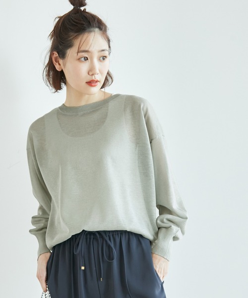 ROPE' PICNIC（ロペピクニック）の「2WAY/シアーカーディガン（カーディガン/ボレロ・レディース・ブラック/オフホワイト/オレンジ/ベージュ系その他/グリーン系その他・38）」の4枚目の写真