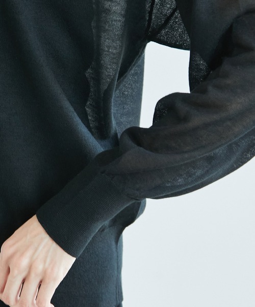 ROPE' PICNIC（ロペピクニック）の「2WAY/シアーカーディガン（カーディガン/ボレロ・レディース・ブラック/オフホワイト/オレンジ/ベージュ系その他/グリーン系その他・38）」の9枚目の写真