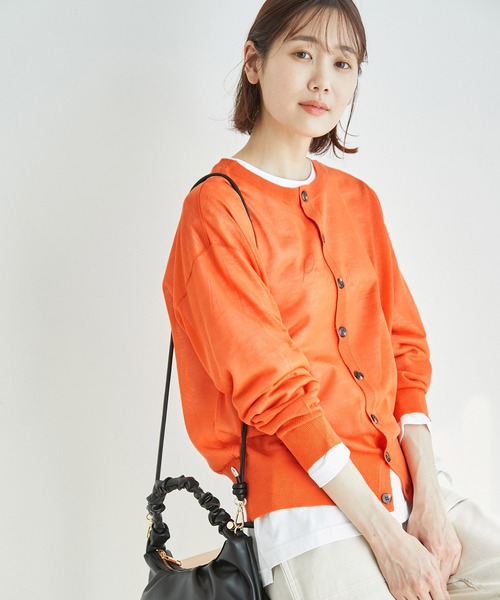 ROPE' PICNIC（ロペピクニック）の「2WAY/シアーカーディガン（カーディガン/ボレロ・レディース・ブラック/オフホワイト/オレンジ/ベージュ系その他/グリーン系その他・38）」の11枚目の写真