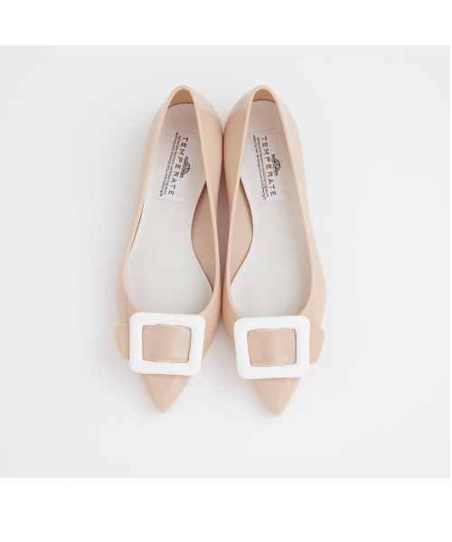 TEMPERATE（テンパレイト）の「NINA （TEMPERATE/テンパレイト） バックル レインシューズ（パンプス・レディース・ライトグレー/ブラック/クリアブラック/ピンクベージュ/ベージュ/ライトグリーン/ライトベージュ/ネイビー/パープル/グリーン/ダークグリーン/ピンク・38/39/36/37/40/41）」の22枚目の写真