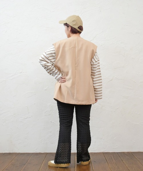 sango(sango)の「長袖ボーダー柄オーバーサイズカットソー(Tシャツ/カットソー・レディース・ホワイト×グリーン/ホワイト×ブラック/ホワイト系その他・FREE)」の14枚目の写真