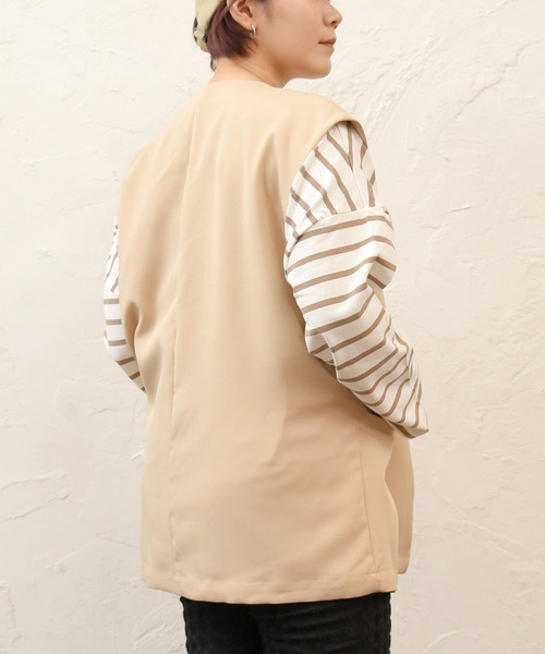 sango(sango)の「長袖ボーダー柄オーバーサイズカットソー(Tシャツ/カットソー・レディース・ホワイト×グリーン/ホワイト×ブラック/ホワイト系その他・FREE)」の13枚目の写真