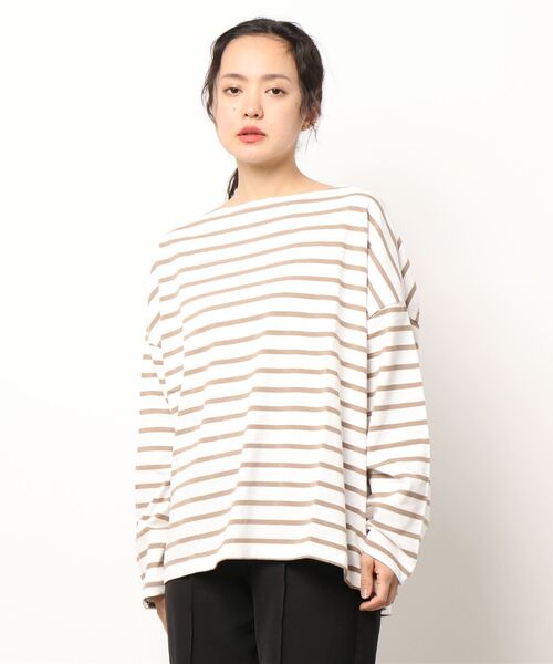 sango(sango)の「長袖ボーダー柄オーバーサイズカットソー(Tシャツ/カットソー・レディース・ホワイト×グリーン/ホワイト×ブラック/ホワイト系その他・FREE)」の19枚目の写真