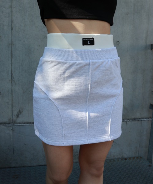 FIG&VIPER（フィグアンドバイパー）の「Wウエスト切替ミニSK（スカート・レディース・ブラック/ライトグレー・FREE）」の2枚目の写真