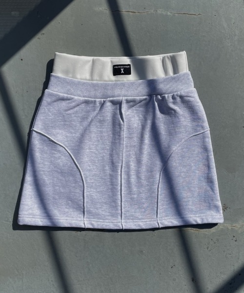 FIG&VIPER（フィグアンドバイパー）の「Wウエスト切替ミニSK（スカート・レディース・ブラック/ライトグレー・FREE）」の4枚目の写真