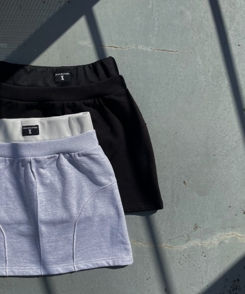 FIG&VIPER（フィグアンドバイパー）の「Wウエスト切替ミニSK（スカート・レディース・ブラック/ライトグレー・FREE）」の5枚目の写真