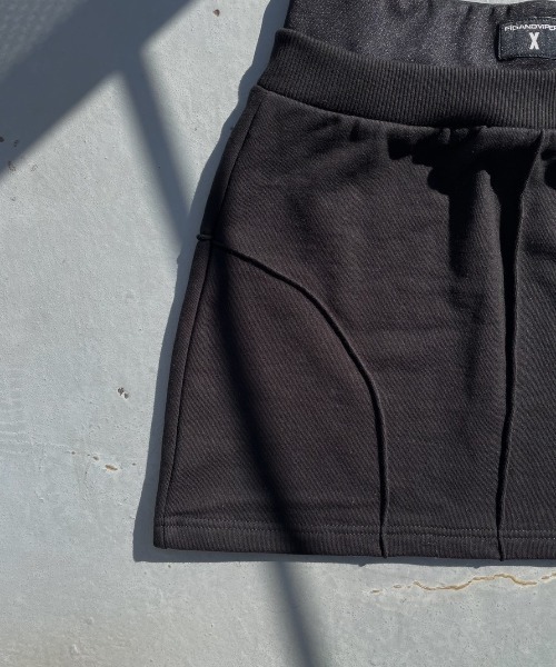 FIG&VIPER（フィグアンドバイパー）の「Wウエスト切替ミニSK（スカート・レディース・ブラック/ライトグレー・FREE）」の8枚目の写真