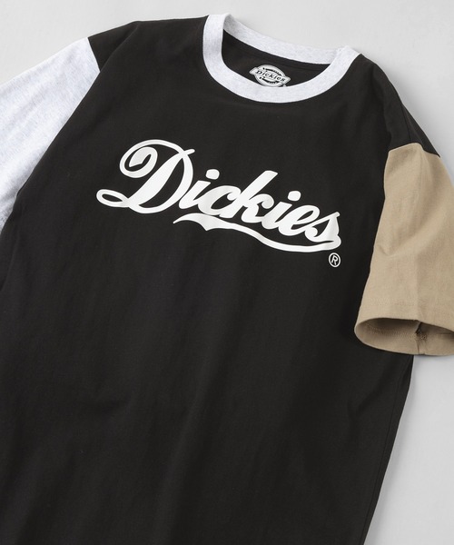 Dickies(ディッキーズ)の「【Dickies/ディッキーズ】 カレッジロゴ&袖切替え ブランドロゴ Tシャツ/ 半袖Tシャツ(Tシャツ/カットソー・メンズ・ホワイト/アッシュグレー/ライトブルー/ブラック/ネイビー/グリーン・M/L/XL)」の1枚目の写真