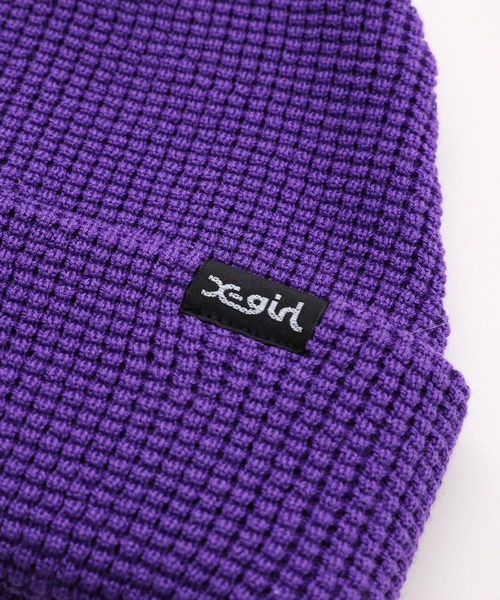 X-girl（エックスガール）の「COOL MAX KNIT CAP（ニットキャップ/ビーニー・レディース・ブラック/パープル/オレンジ・ONE SIZE）」の9枚目の写真