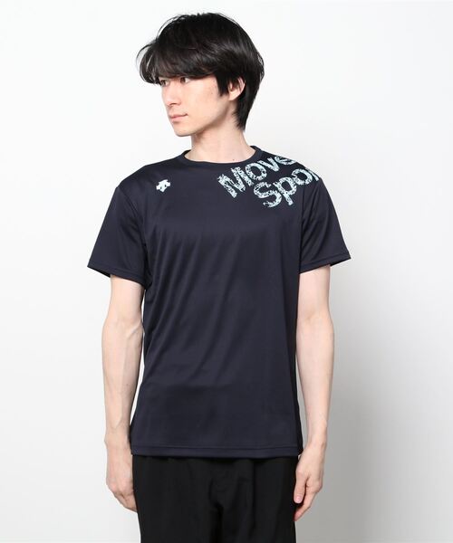 DESCENTE(デサント)の「【別注】デサント ハンソデシャツ 限定コラボ(Tシャツ/カットソー・メンズ・ネイビー/ホワイト×ネイビー/ブラック×ゴールド・S/LL/L/M/3L)」の3枚目の写真