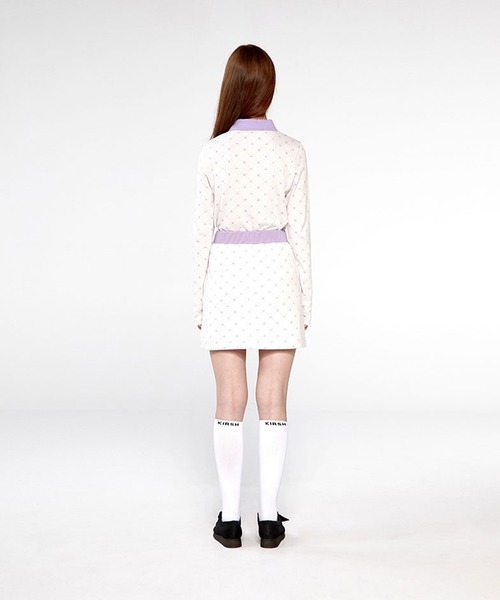 KIRSH(キルシー)の「KIRSH LOGO PATTERN SKIRT/総柄ロゴ タイトミニスカート(スカート・レディース・パープル・M)」の4枚目の写真