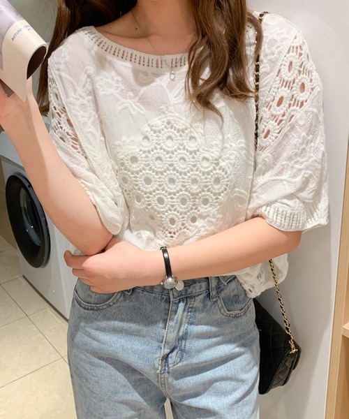 ABITOKYO(アビトーキョー)の「ドロップスリーブコットンレースブラウス(シャツ/ブラウス・レディース・ホワイト/ブラック・FREE)」の20枚目の写真