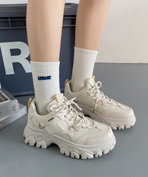 Shoes in Closet | 替え紐付 /厚底 チャンキーソール ワンカラー ダッドスニーカー 8596(スニーカー)
