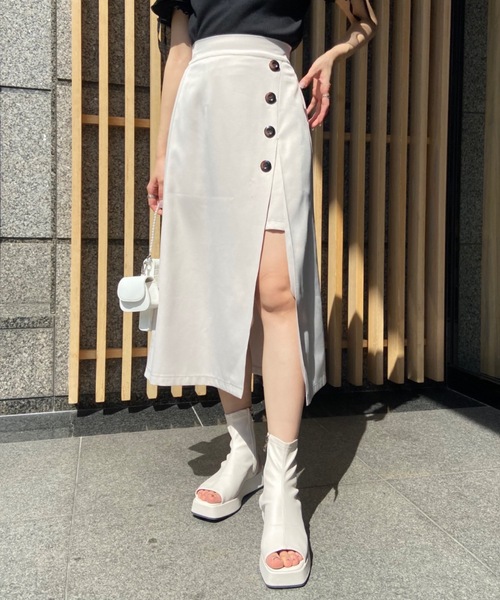 OLIVE des OLIVE（オリーブデオリーブ）の「レイヤードスカート（スカート・レディース・ブラック/ベージュ/ワンウォッシュ・FREE）」の3枚目の写真