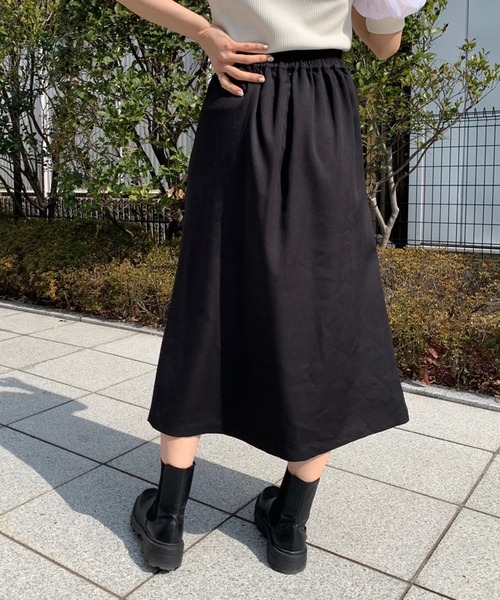 OLIVE des OLIVE（オリーブデオリーブ）の「レイヤードスカート（スカート・レディース・ブラック/ベージュ/ワンウォッシュ・FREE）」の7枚目の写真