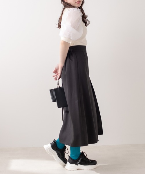 OLIVE des OLIVE（オリーブデオリーブ）の「レイヤードスカート（スカート・レディース・ブラック/ベージュ/ワンウォッシュ・FREE）」の4枚目の写真