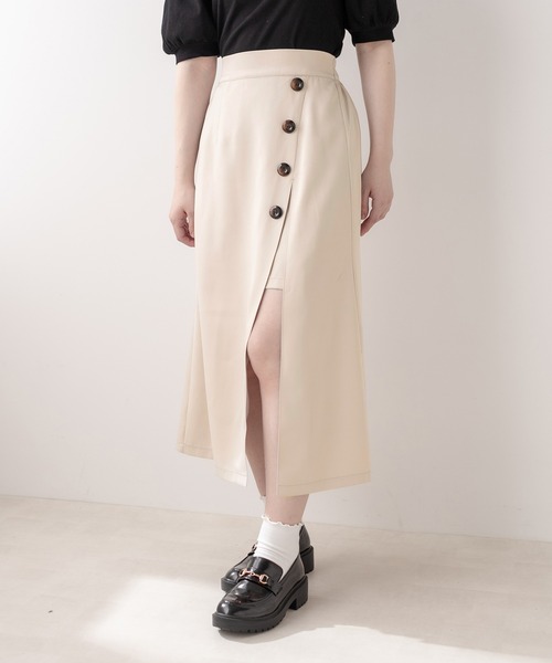 OLIVE des OLIVE（オリーブデオリーブ）の「レイヤードスカート（スカート・レディース・ブラック/ベージュ/ワンウォッシュ・FREE）」の16枚目の写真