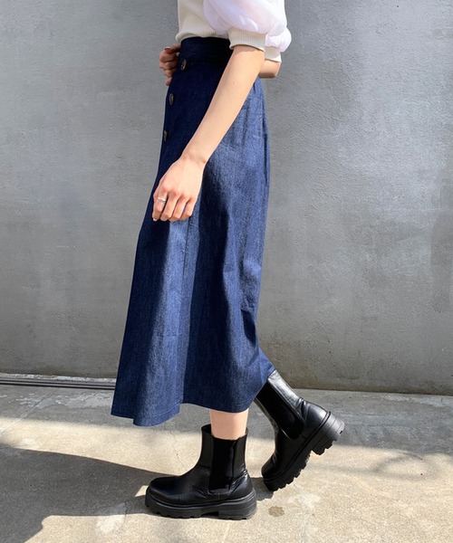 OLIVE des OLIVE（オリーブデオリーブ）の「レイヤードスカート（スカート・レディース・ブラック/ベージュ/ワンウォッシュ・FREE）」の11枚目の写真