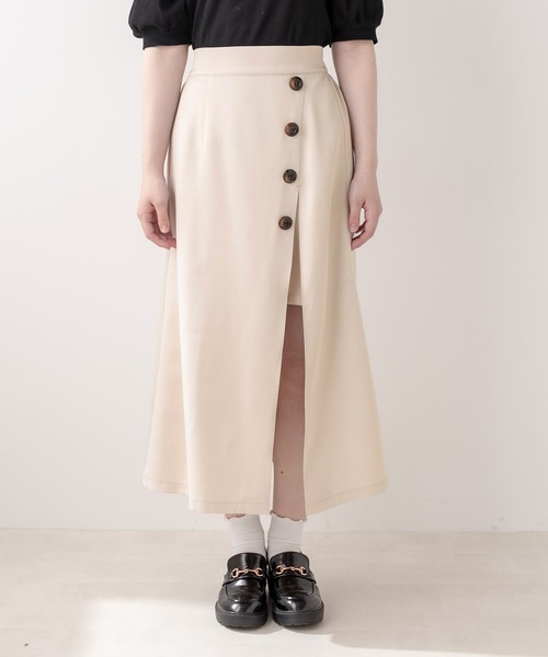 OLIVE des OLIVE（オリーブデオリーブ）の「レイヤードスカート（スカート・レディース・ブラック/ベージュ/ワンウォッシュ・FREE）」の15枚目の写真