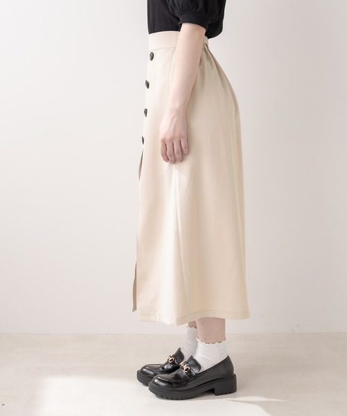 OLIVE des OLIVE（オリーブデオリーブ）の「レイヤードスカート（スカート・レディース・ブラック/ベージュ/ワンウォッシュ・FREE）」の21枚目の写真