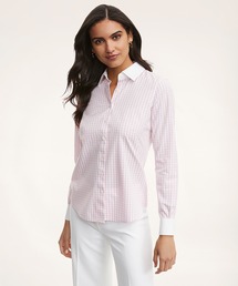 BROOKS BROTHERS（ブルックスブラザーズ）の「ノンアイロン ストレッチコットン ギンガムチェック クレリックドレスシャツ Fitted Fit（シャツ/ブラウス）」