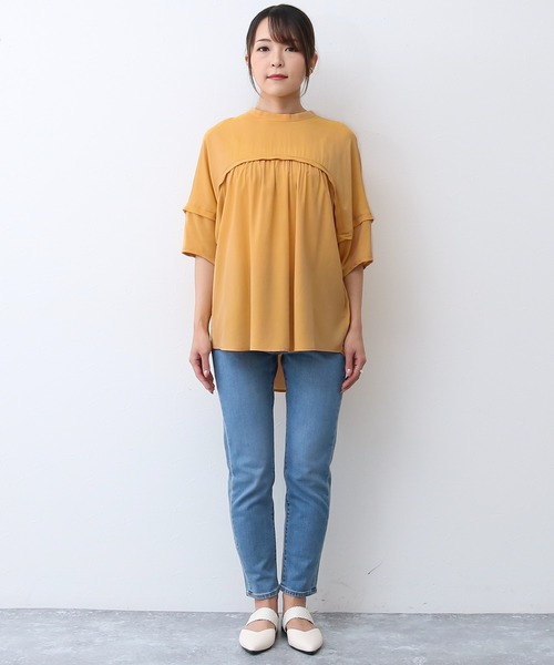 Social GIRL(ソーシャルガール)の「ラグランギャザーブラウス(シャツ/ブラウス・レディース・ブラック/ベージュ/イエロー/アイボリー・S/M/L)」の16枚目の写真