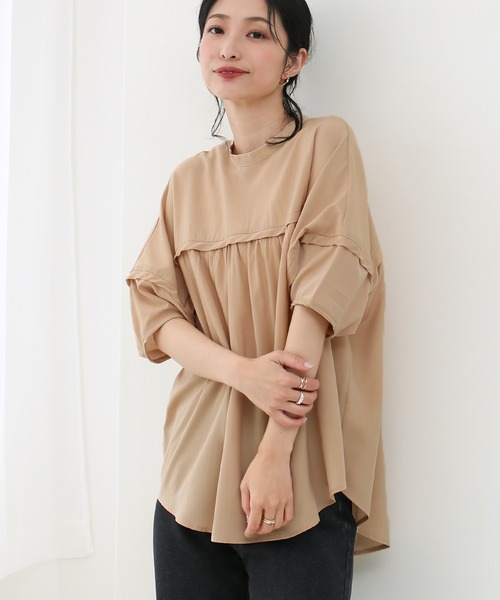 Social GIRL(ソーシャルガール)の「ラグランギャザーブラウス(シャツ/ブラウス・レディース・ブラック/ベージュ/イエロー/アイボリー・S/M/L)」の12枚目の写真