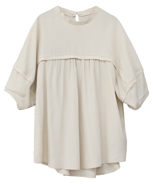 Social GIRL(ソーシャルガール)の「ラグランギャザーブラウス(シャツ/ブラウス・レディース・ブラック/ベージュ/イエロー/アイボリー・S/M/L)」の10枚目の写真