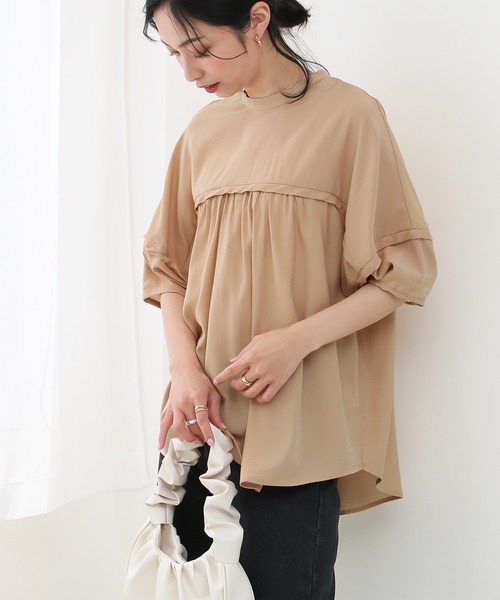 Social GIRL(ソーシャルガール)の「ラグランギャザーブラウス(シャツ/ブラウス・レディース・ブラック/ベージュ/イエロー/アイボリー・S/M/L)」の11枚目の写真