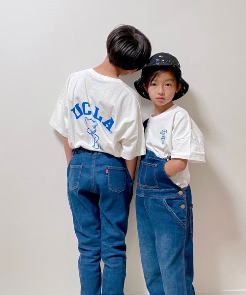 ムラサキスポーツ by RiY(ムラサキスポーツバイアールアイワイ)の「【ZOZOタウン限定アイテム】ANTIBAL/アンティバル x RIY監修 キッズ オーバーサイズTシャツ UCLA 222AN3ST231MU(Tシャツ/カットソー・キッズ・ホワイト/チャコールグレー/モスグリーン・130cm/140cm/150cm/160cm)」の15枚目の写真