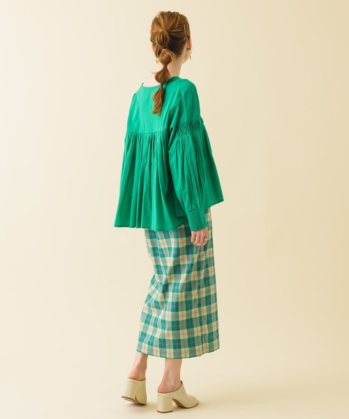 ROSIEE（ロージー）の「ROSIEE　カラーチェックタイトスカート（スカート・レディース・ベージュ/グリーン・FREE）」の5枚目の写真