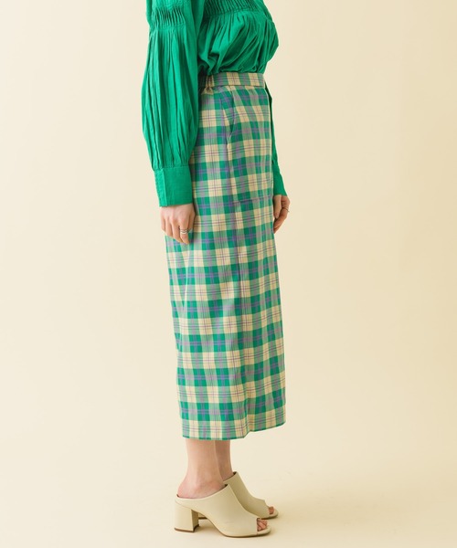 ROSIEE（ロージー）の「ROSIEE　カラーチェックタイトスカート（スカート・レディース・ベージュ/グリーン・FREE）」の8枚目の写真