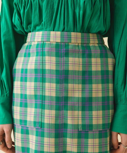 ROSIEE（ロージー）の「ROSIEE　カラーチェックタイトスカート（スカート・レディース・ベージュ/グリーン・FREE）」の10枚目の写真