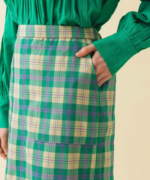 ROSIEE（ロージー）の「ROSIEE　カラーチェックタイトスカート（スカート・レディース・ベージュ/グリーン・FREE）」の11枚目の写真