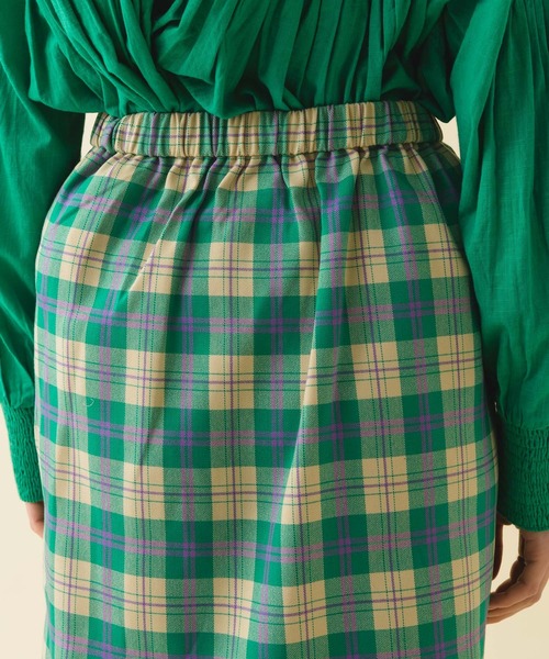 ROSIEE（ロージー）の「ROSIEE　カラーチェックタイトスカート（スカート・レディース・ベージュ/グリーン・FREE）」の12枚目の写真