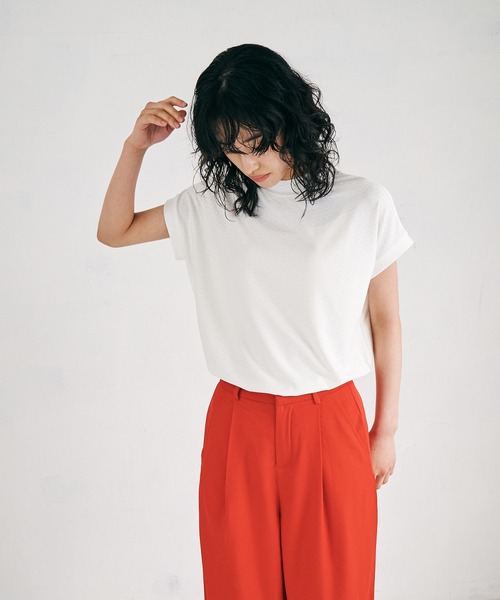 4youstory（フォーユーストーリー）の「【4youstory】ハイネックレースカットプルオーバー（Tシャツ/カットソー・レディース・ブラック/パープル/オフホワイト/ライトグリーン・MEDIUM）」の22枚目の写真