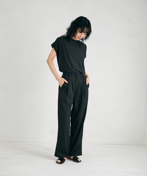 4youstory（フォーユーストーリー）の「【4youstory】ハイネックレースカットプルオーバー（Tシャツ/カットソー・レディース・ブラック/パープル/オフホワイト/ライトグリーン・MEDIUM）」の9枚目の写真