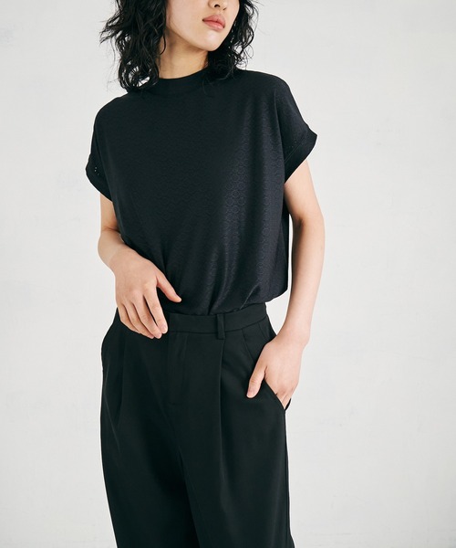 4youstory（フォーユーストーリー）の「【4youstory】ハイネックレースカットプルオーバー（Tシャツ/カットソー・レディース・ブラック/パープル/オフホワイト/ライトグリーン・MEDIUM）」の14枚目の写真