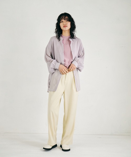 4youstory（フォーユーストーリー）の「【4youstory】ハイネックレースカットプルオーバー（Tシャツ/カットソー・レディース・ブラック/パープル/オフホワイト/ライトグリーン・MEDIUM）」の15枚目の写真