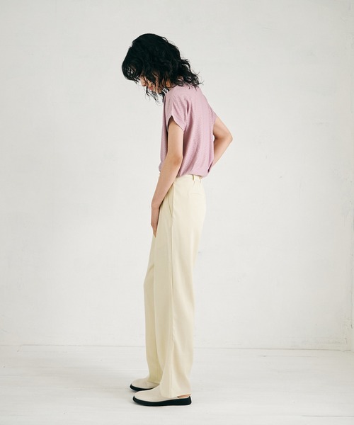 4youstory（フォーユーストーリー）の「【4youstory】ハイネックレースカットプルオーバー（Tシャツ/カットソー・レディース・ブラック/パープル/オフホワイト/ライトグリーン・MEDIUM）」の6枚目の写真