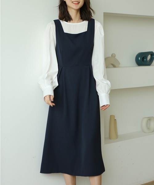 MAISON DE THERESE（メゾン ド テレーズ）の「トップス+ワンピース ２点セット（セットアップ・レディース・ブラック/ネイビー/ブラウン・FREE）」の3枚目の写真