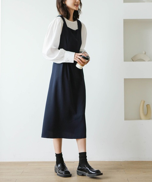 MAISON DE THERESE（メゾン ド テレーズ）の「トップス+ワンピース ２点セット（セットアップ・レディース・ブラック/ネイビー/ブラウン・FREE）」の4枚目の写真