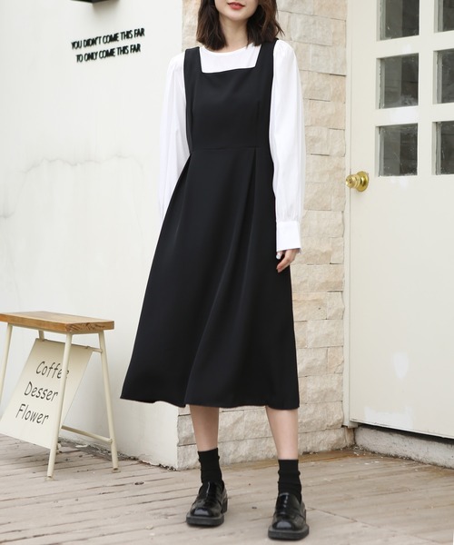 MAISON DE THERESE（メゾン ド テレーズ）の「トップス+ワンピース ２点セット（セットアップ・レディース・ブラック/ネイビー/ブラウン・FREE）」の14枚目の写真