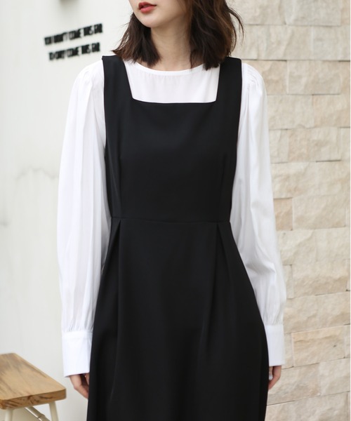 MAISON DE THERESE（メゾン ド テレーズ）の「トップス+ワンピース ２点セット（セットアップ・レディース・ブラック/ネイビー/ブラウン・FREE）」の15枚目の写真