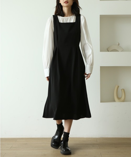 MAISON DE THERESE（メゾン ド テレーズ）の「トップス+ワンピース ２点セット（セットアップ・レディース・ブラック/ネイビー/ブラウン・FREE）」の9枚目の写真
