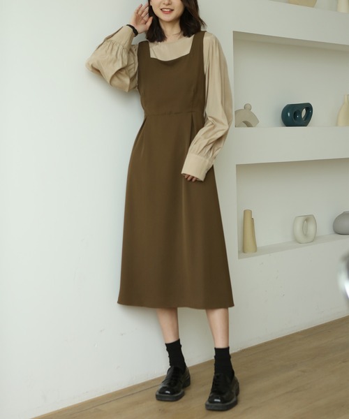 MAISON DE THERESE（メゾン ド テレーズ）の「トップス+ワンピース ２点セット（セットアップ・レディース・ブラック/ネイビー/ブラウン・FREE）」の19枚目の写真
