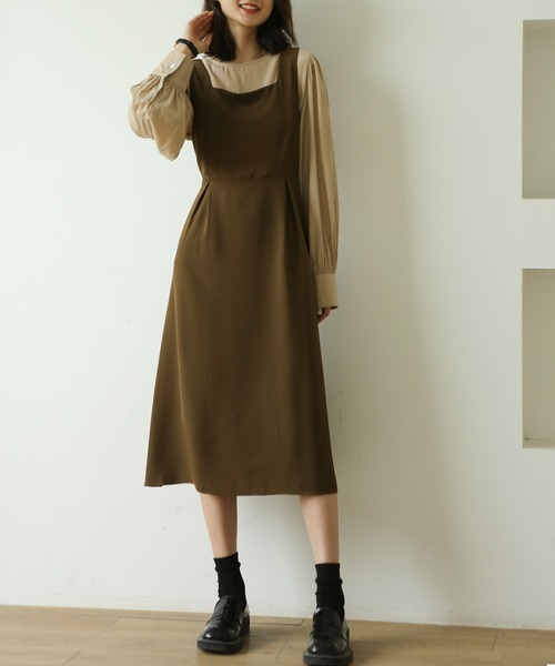MAISON DE THERESE（メゾン ド テレーズ）の「トップス+ワンピース ２点セット（セットアップ・レディース・ブラック/ネイビー/ブラウン・FREE）」の16枚目の写真