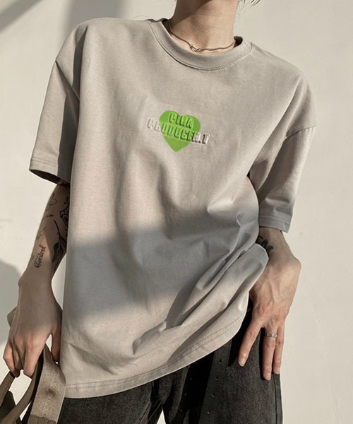 WESTBOY（ウエストボーイ）の「【WB ORIGINALS】Logo Print Drop Shoulder T-shirt WOG22S2TP02（Tシャツ/カットソー・メンズ・グレー/ホワイト・M/L/XL）」の2枚目の写真