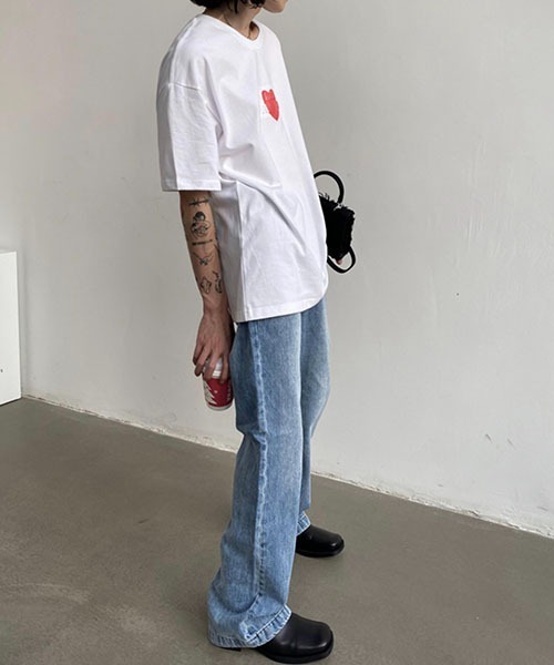 WESTBOY（ウエストボーイ）の「【WB ORIGINALS】Logo Print Drop Shoulder T-shirt WOG22S2TP02（Tシャツ/カットソー・メンズ・グレー/ホワイト・M/L/XL）」の4枚目の写真