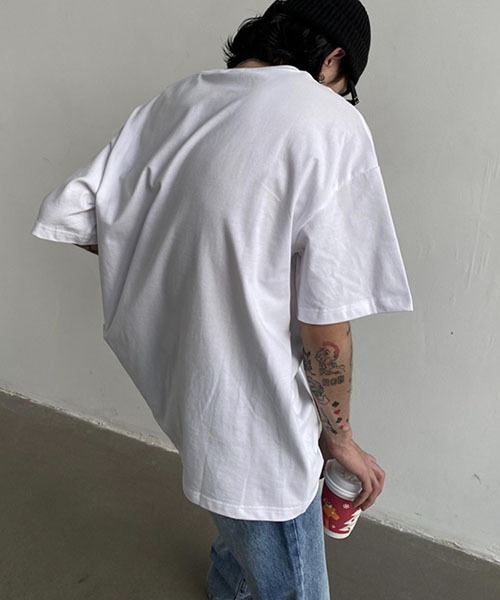 WESTBOY（ウエストボーイ）の「【WB ORIGINALS】Logo Print Drop Shoulder T-shirt WOG22S2TP02（Tシャツ/カットソー・メンズ・グレー/ホワイト・M/L/XL）」の5枚目の写真